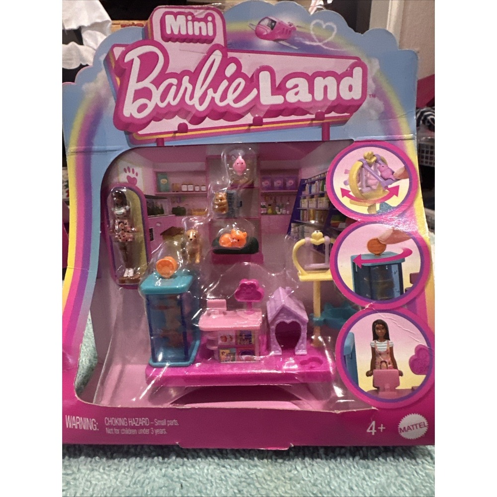 Barbie Mini BarbieLand Collectible Pet Boutique Playset With 1.5-Inch Doll, Pet